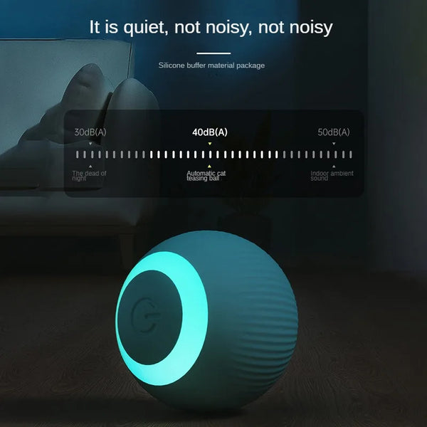 Gravity Rolling Cat Ball — Food-Grade Silicone, USB Rechargeable