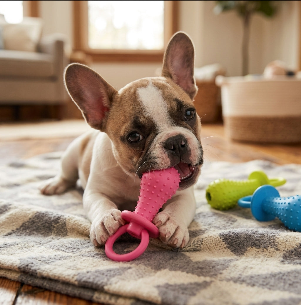 SPIKE-BELL Chew Toy for Teething Puppies — Soft TPR, 9.5cm
