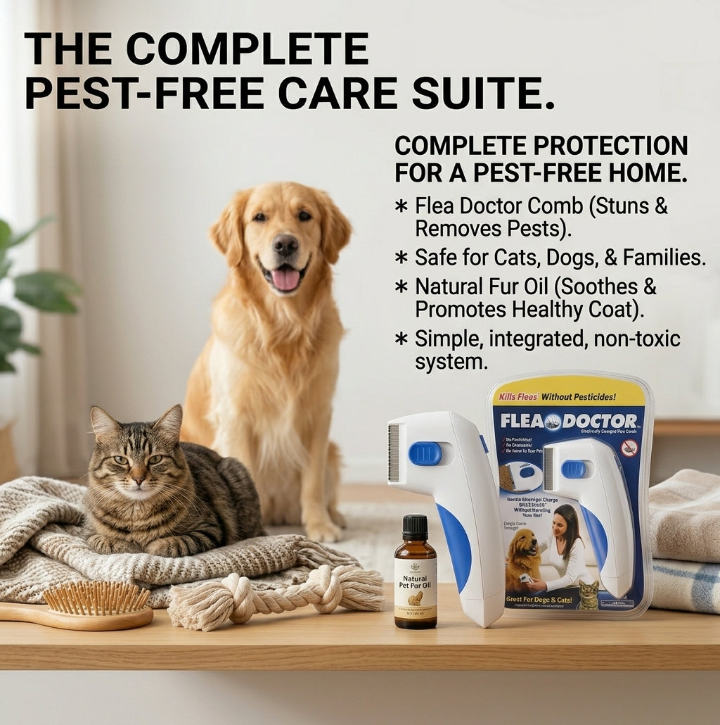 Electric Flea Comb — Pesticide-Free Flea & Lice Removal for Cats & Dogs