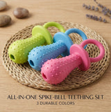 SPIKE-BELL Chew Toy for Teething Puppies — Soft TPR, 9.5cm