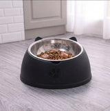 Tilted Stainless Steel Cat Bowl with Stand — 15° Anti-Strain Design