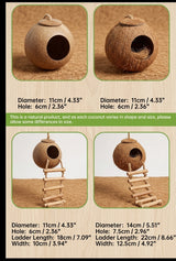 Natural Coconut Hideout House - Chew-Resistant Hamster & Guinea Pig Hide