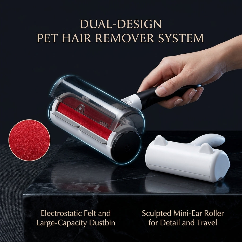 Cat-Ear Self-Cleaning Lint Brush — Reusable Pet Hair Remover