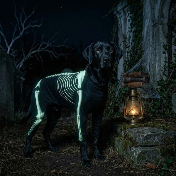 Skeleton Print Dog Jumpsuit - Halloween Costume for Dogs
