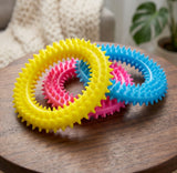 Thorn Ring Chew & Tug Toy for Small Dogs — Textured Grip, 9.5cm