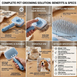 Stainless Steel Grooming Comb for Long-Haired Cats & Dogs
