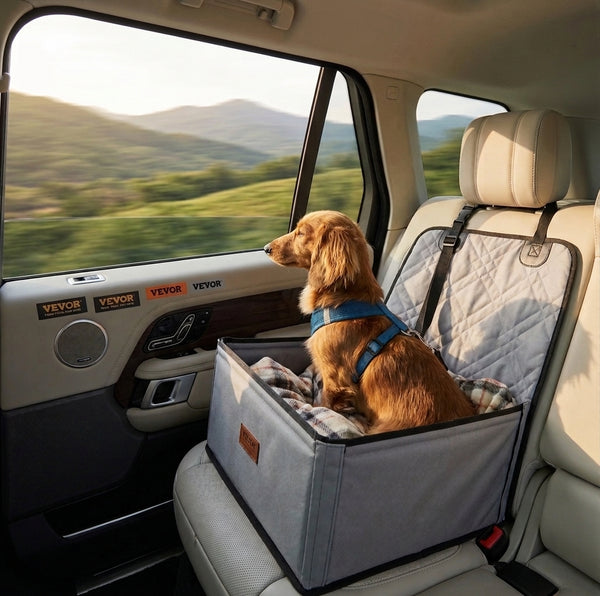 Elevated Dog Booster Car Seat — Support Frame & Safety Tether