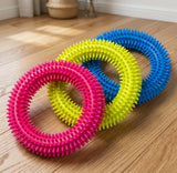 Thorn Ring Chew & Tug Toy for Small Dogs — Textured Grip, 9.5cm