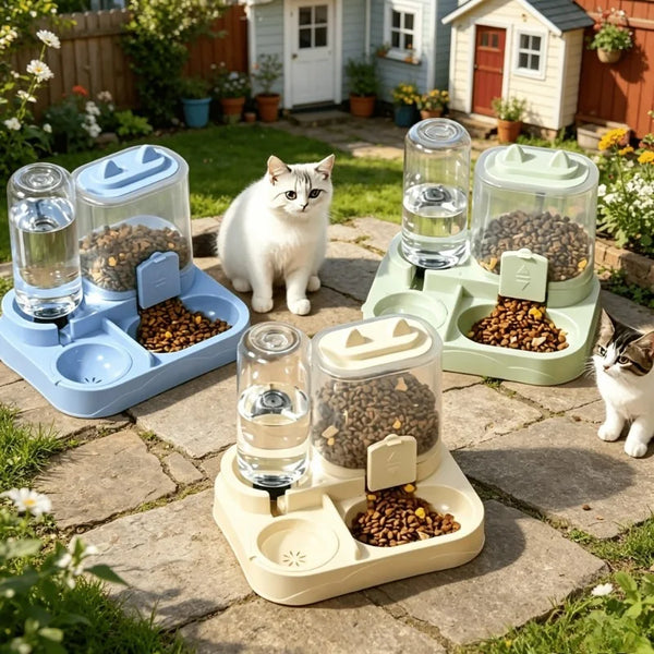 2-in-1 Pet Feeder & Water Dispenser — Large Capacity, Dry/Wet Separation