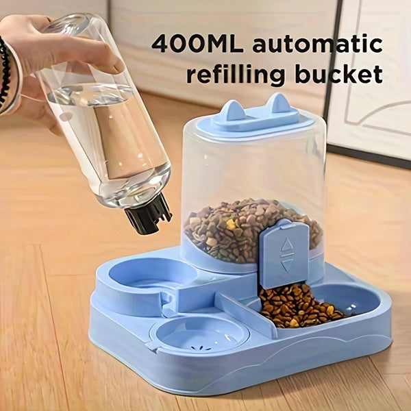 2-in-1 Pet Feeder & Water Dispenser — Large Capacity, Dry/Wet Separation