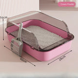 High-Sided Open Cat Litter Box — Splash Guard & Low-Entry Step