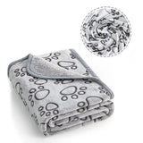 Soft Fleece Pet Blanket — Paw-Print, Machine Washable