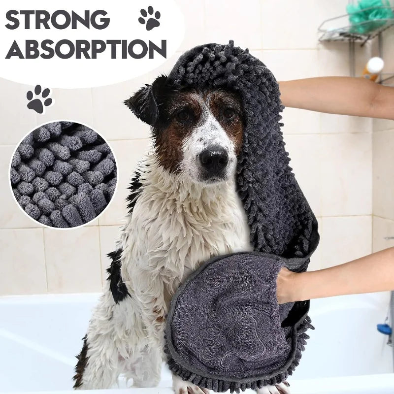 Super-Absorbent Quick-Dry Pet Towel — Bath Wrap for Dogs & Cats