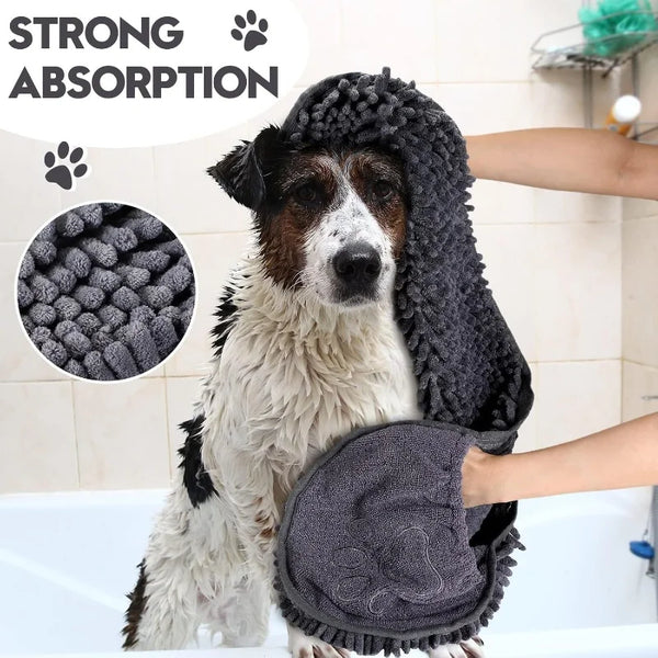 Super-Absorbent Quick-Dry Pet Towel — Bath Wrap for Dogs & Cats