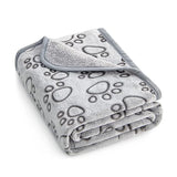 Soft Fleece Pet Blanket — Paw-Print, Machine Washable