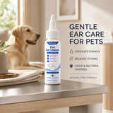 Gentle Ear Cleaner for Dogs & Cats - Alcohol-Free Wax & Odor Solution