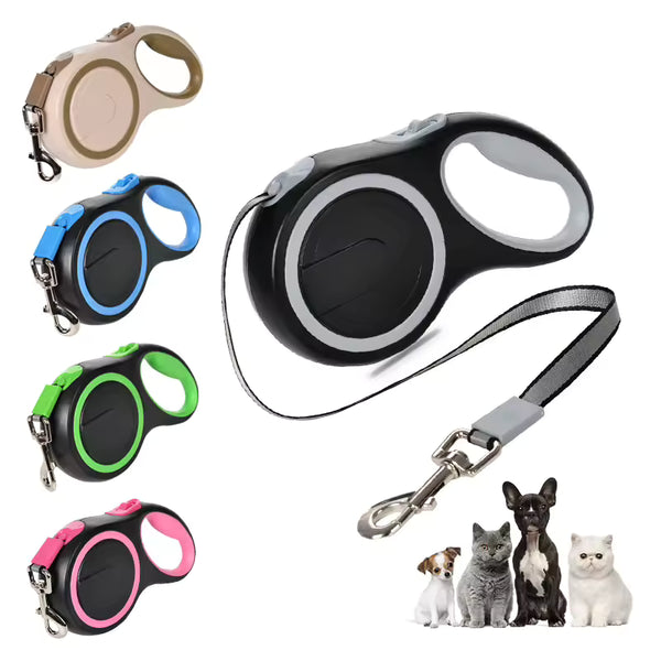 16.5ft Retractable Dog Leash — One-Button Brake & Lock